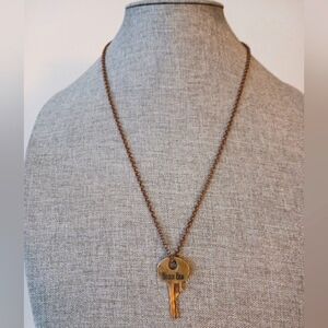 UPCYCLE Beach Bum Drk Bronze Key Pendant Necklace